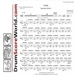 Spandau Ballet - Gold – Drum Sheet